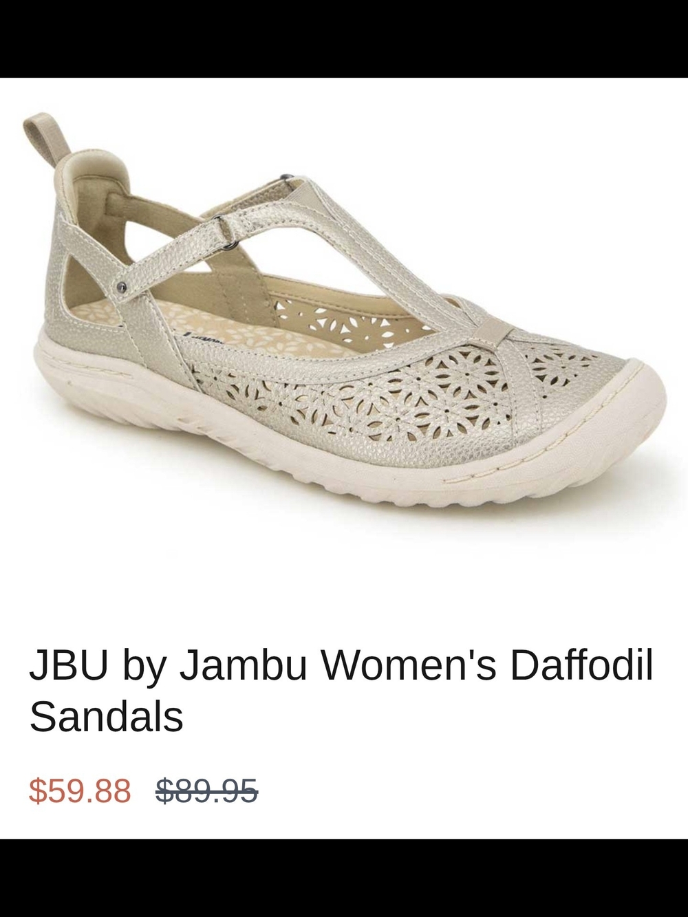 JBU by Jambu Women's Daffodil Sandals in Champagne Cream/Ivory - Size 9